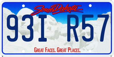SD license plate 93IR57