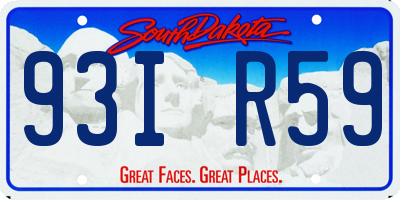 SD license plate 93IR59