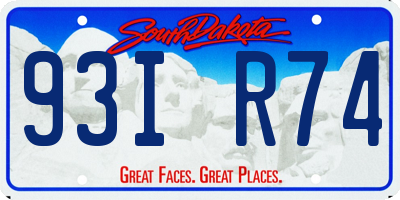 SD license plate 93IR74