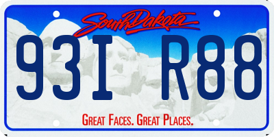 SD license plate 93IR88