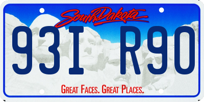 SD license plate 93IR90