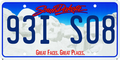 SD license plate 93IS08