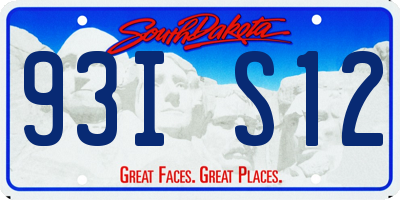 SD license plate 93IS12