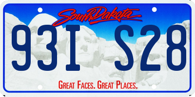 SD license plate 93IS28