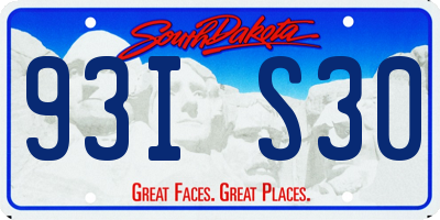 SD license plate 93IS30