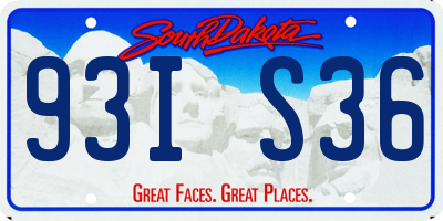 SD license plate 93IS36