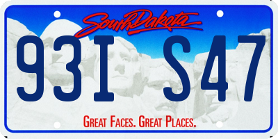 SD license plate 93IS47