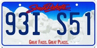 SD license plate 93IS51