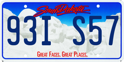 SD license plate 93IS57