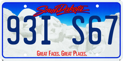 SD license plate 93IS67