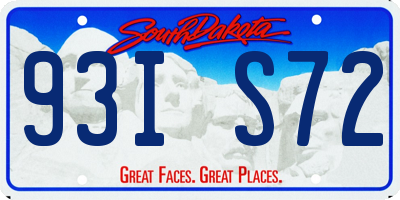 SD license plate 93IS72