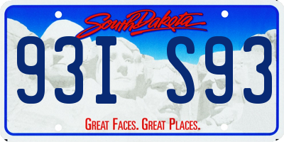 SD license plate 93IS93