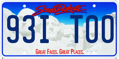 SD license plate 93IT00