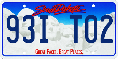 SD license plate 93IT02