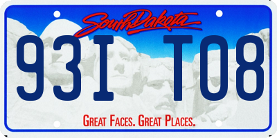 SD license plate 93IT08