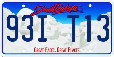 SD license plate 93IT13