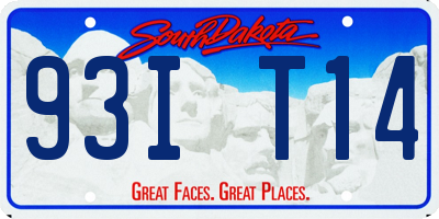 SD license plate 93IT14
