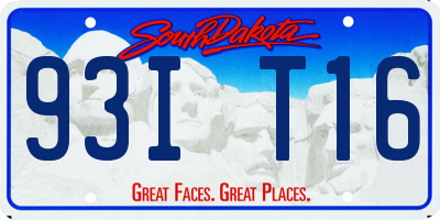 SD license plate 93IT16