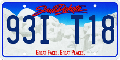 SD license plate 93IT18