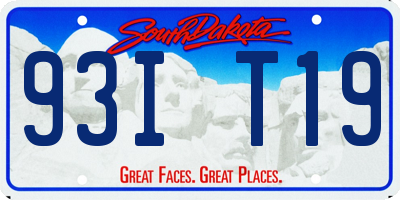 SD license plate 93IT19
