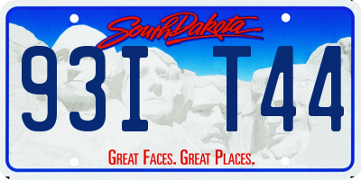 SD license plate 93IT44