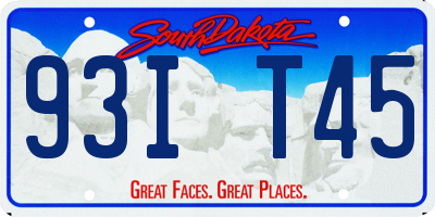 SD license plate 93IT45