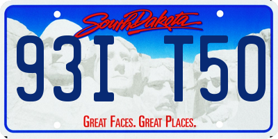 SD license plate 93IT50