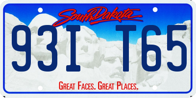 SD license plate 93IT65