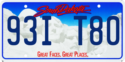 SD license plate 93IT80