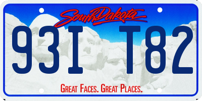 SD license plate 93IT82