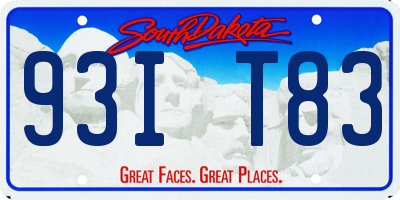 SD license plate 93IT83