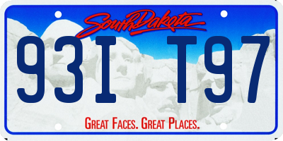 SD license plate 93IT97