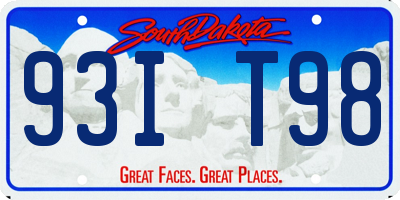 SD license plate 93IT98
