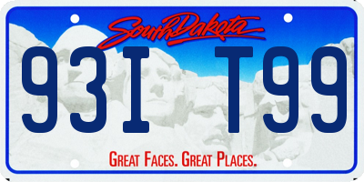 SD license plate 93IT99