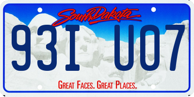 SD license plate 93IU07