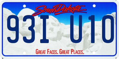 SD license plate 93IU10