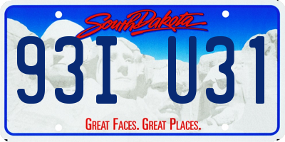 SD license plate 93IU31