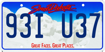 SD license plate 93IU37