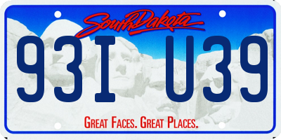 SD license plate 93IU39