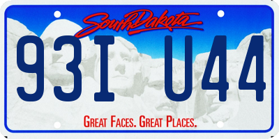 SD license plate 93IU44