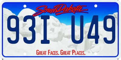 SD license plate 93IU49