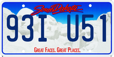 SD license plate 93IU51