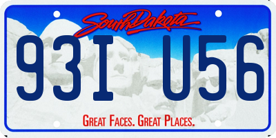 SD license plate 93IU56