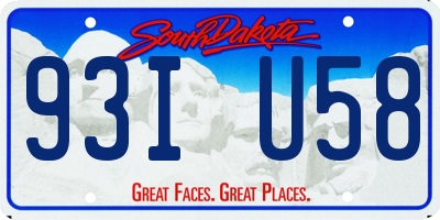 SD license plate 93IU58