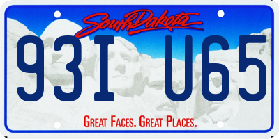 SD license plate 93IU65