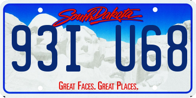 SD license plate 93IU68