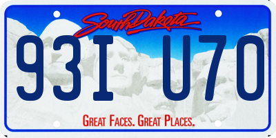 SD license plate 93IU70