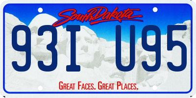 SD license plate 93IU95