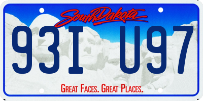 SD license plate 93IU97