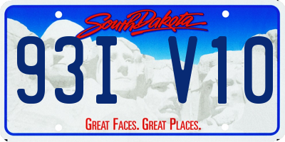SD license plate 93IV10